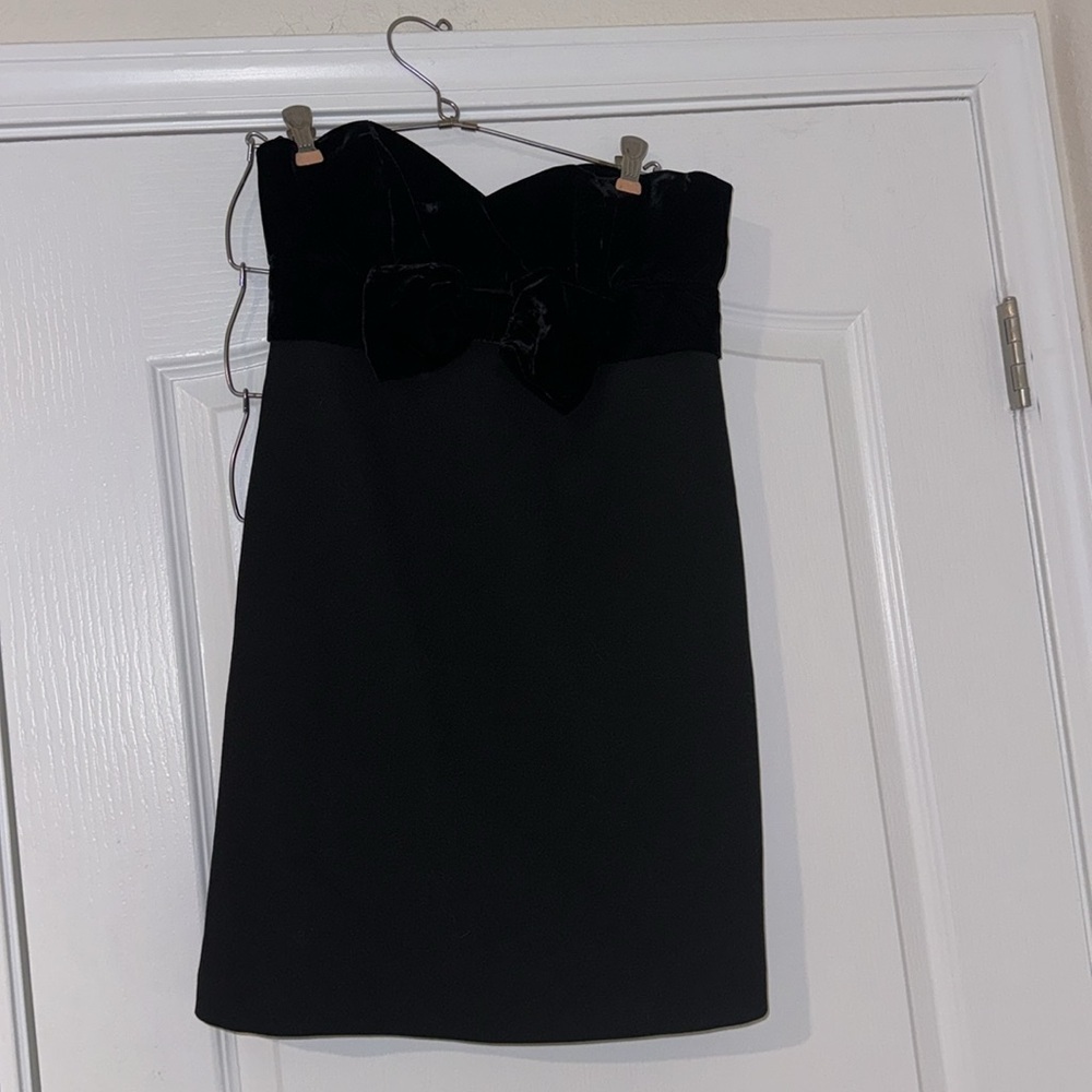 MAJE RESSY VELVET BOW STRAPLESS MINI DRESS - Picture 5 of 8